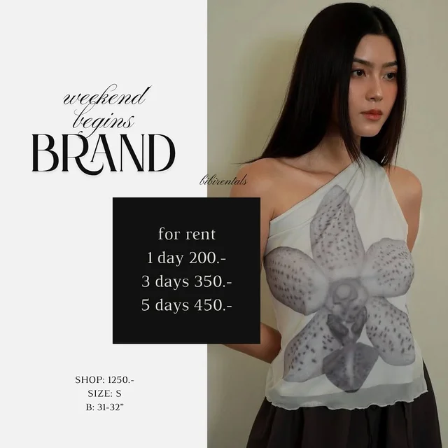 เสื้อไหล่เดี่ยว weekendbegins ลายดอกกล้วยไม้ Size S