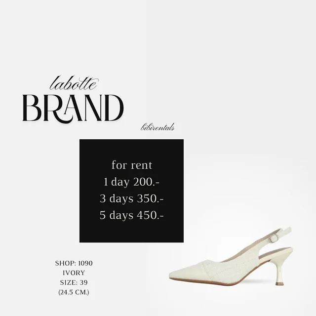 Labotte รองเท้าส้นสูงสีครีม Ivory