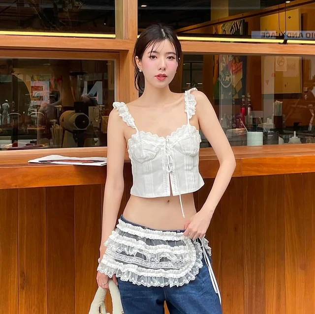 เสื้อ Mitr สายเดี่ยวลูกไม้ระบาย Size S thumbnail 3