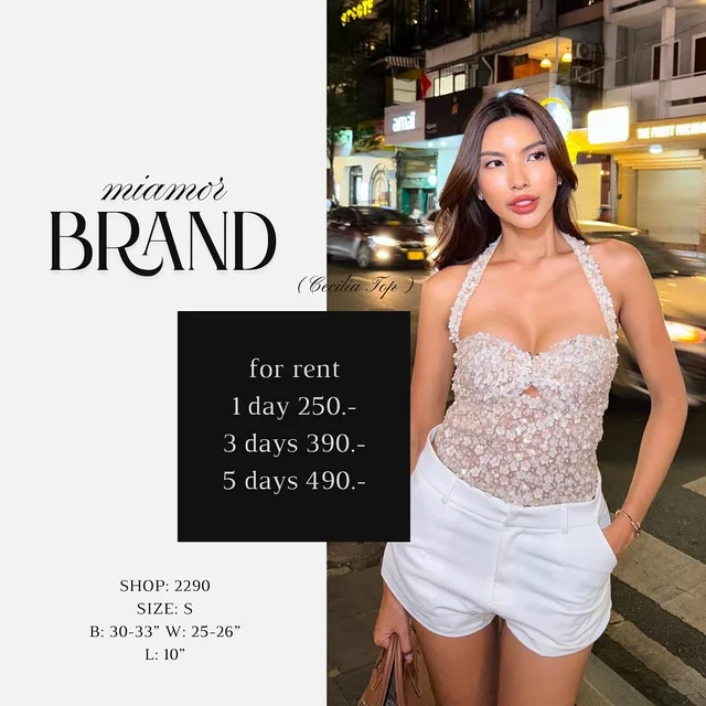 เสื้อครอปสายคล้องคอ Cecilia Top miamor Size S 1