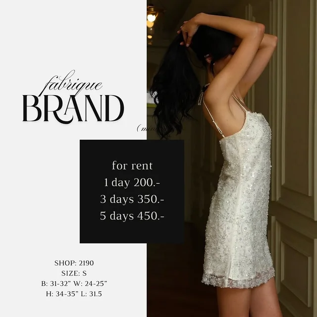 Fabrique เดรสสั้นสายเดี่ยวปักเลื่อมสีขาว Size S