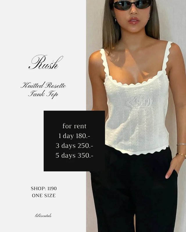 Rush Knitted Rosette Tank Top เสื้อ
