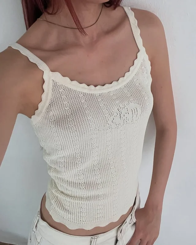Rush Knitted Rosette Tank Top เสื้อ (alternate)