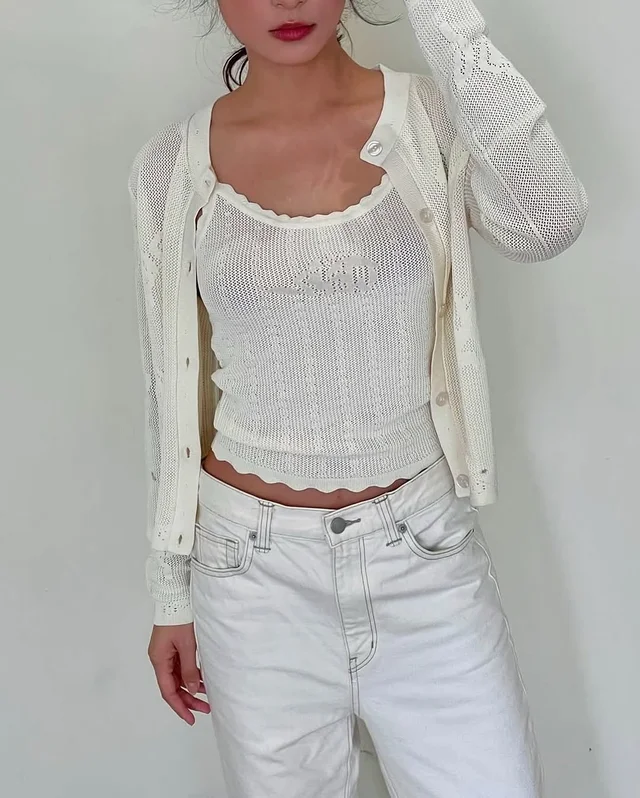 Rush Knitted Rosette Tank Top เสื้อ thumbnail 3
