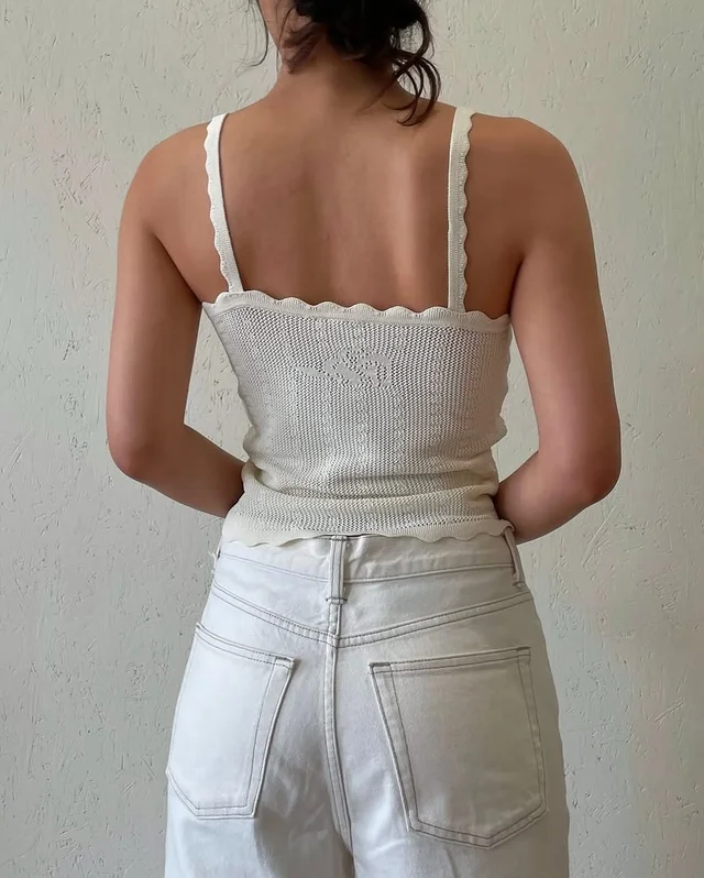 Rush Knitted Rosette Tank Top เสื้อ thumbnail 4