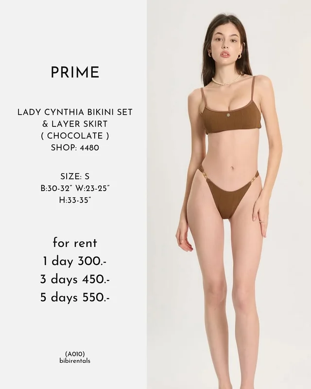 PRIME Lady Cynthia Bikini Set Layer Skirt Chocolate 1