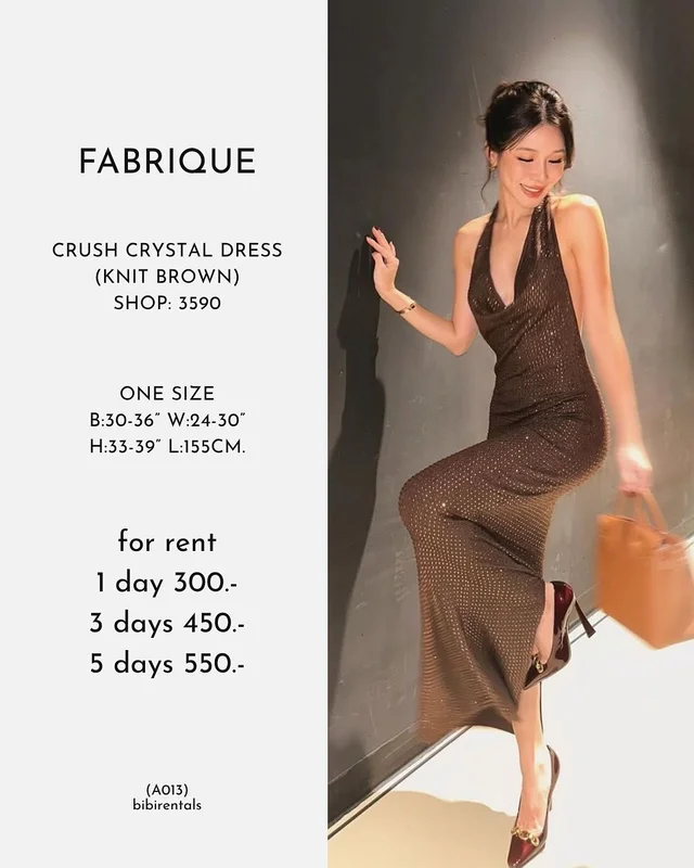 Fabrique co Crush Crystal Dress Knit Brown