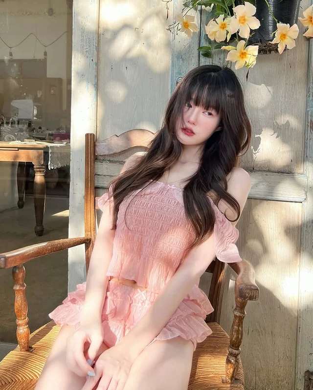 GIRLSON RUNWAY LSLA Beach Set เสื้อพร้อมกางเกง Polka Pink (alternate)