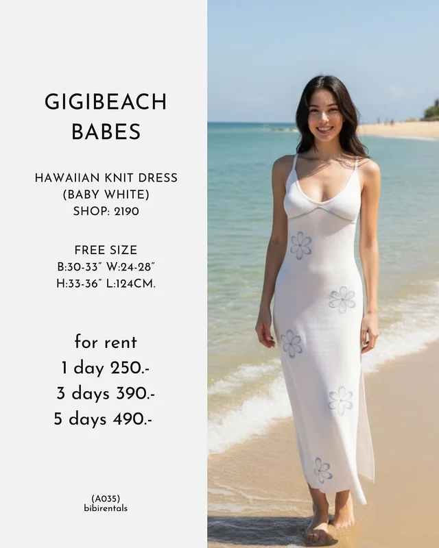Gigibeachbabes Hawaiian Knit Dress Free Size ชุดเวียดนาม