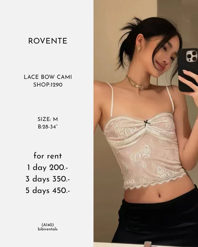 ROVENTE Lace Bow Cami Top