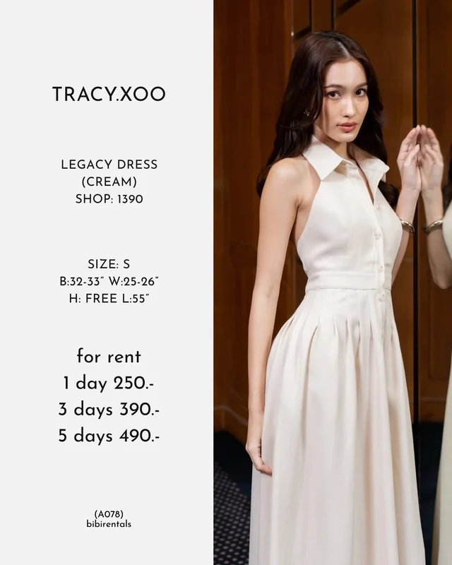 TRACY XOO Legacy Dress Cream ชุดเวียดนาม 1