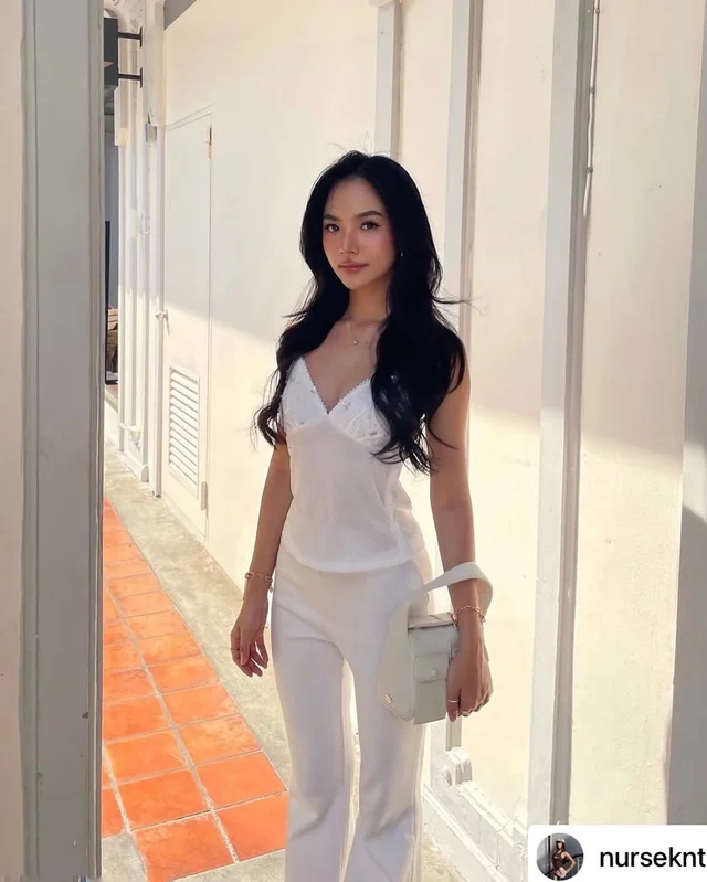Duex Mina Top เสื้อสายเดี่ยวสีขาว Size SM thumbnail 4