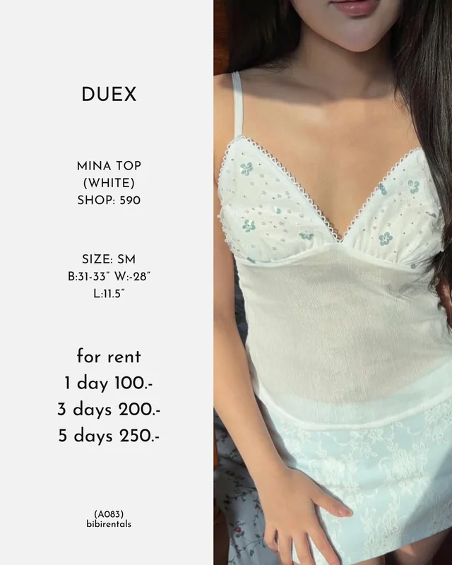 Duex Mina Top เสื้อสายเดี่ยวสีขาว Size SM 1