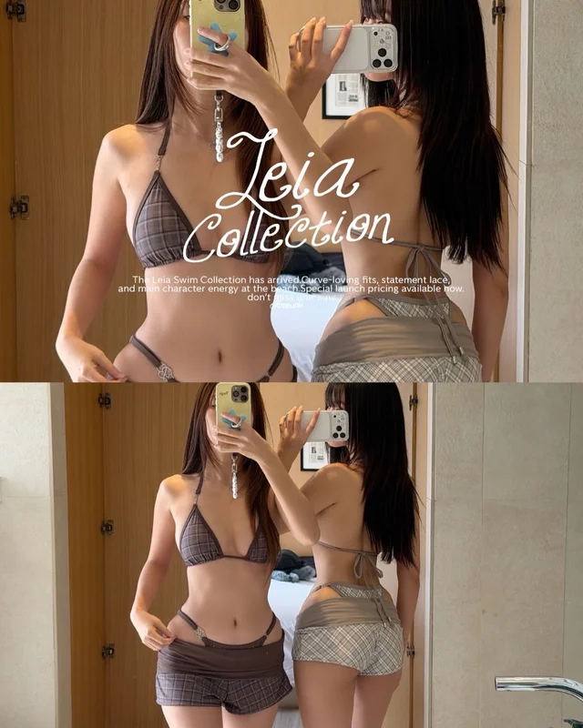 ICEBLINK Leia Bikini Set บิกินี่ลายสก๊อต พร้อมกางเกง Size S thumbnail 3