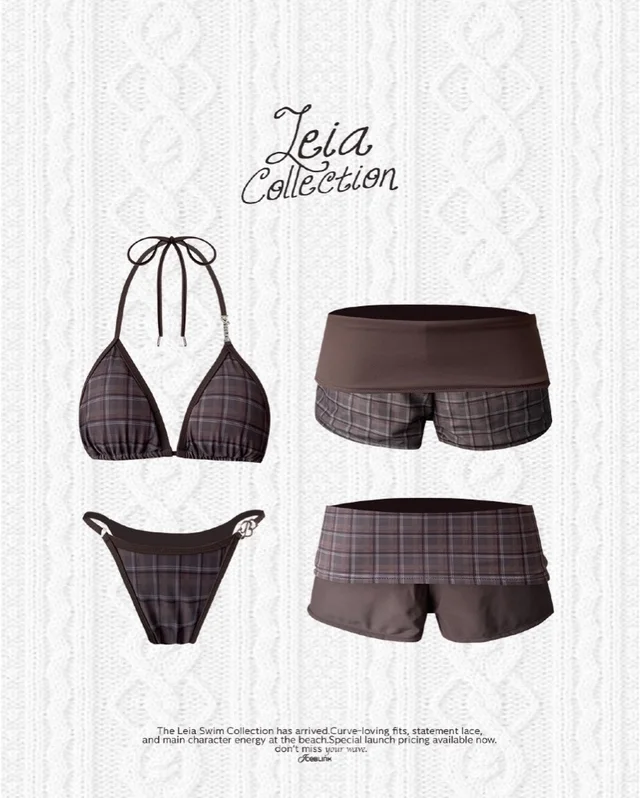 ICEBLINK Leia Bikini Set บิกินี่ลายสก๊อต พร้อมกางเกง Size S thumbnail 4