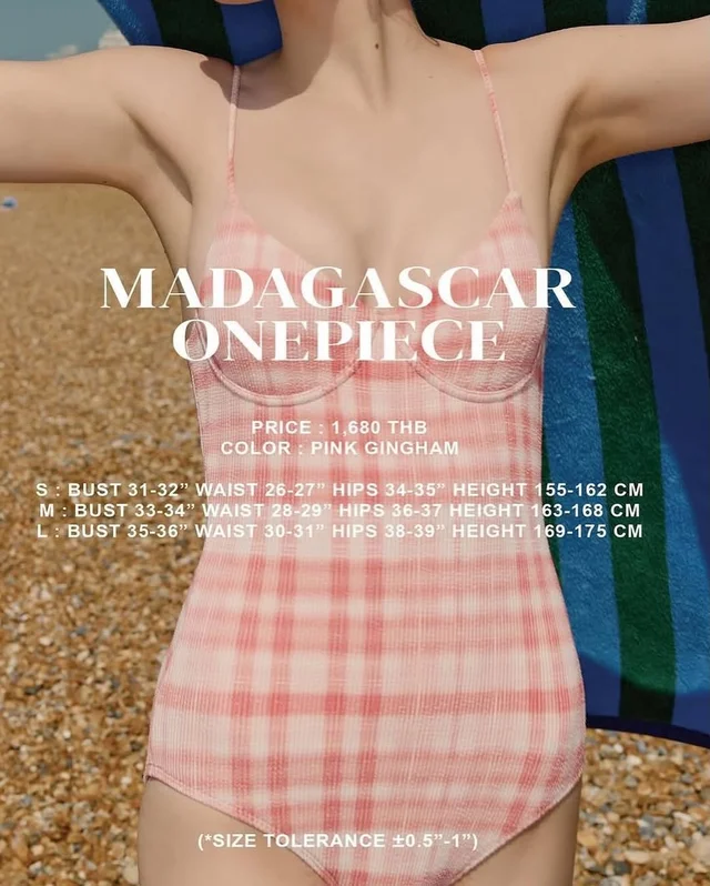 ชุดว่ายน้ำ MADAGASCAR ONEPIECE PINK GINGHAM thumbnail 5