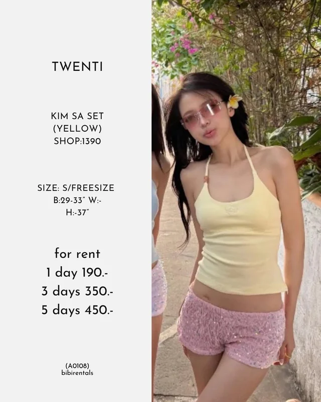 TWENTI Kim Sa Set Yellow ชุดเวียดนาม Size S M