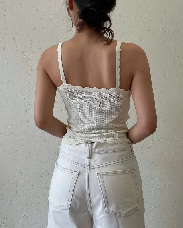 RUSH KNITTED ROSETTE CAMI TOP ONE SIZE thumbnail 3