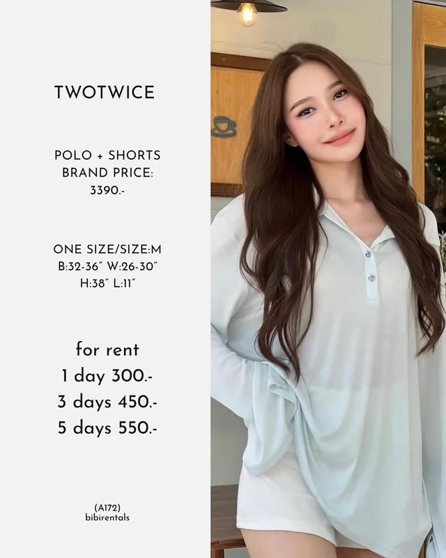 TWOTWICE POLO SHORTS เสื้อ กางเกง Size M