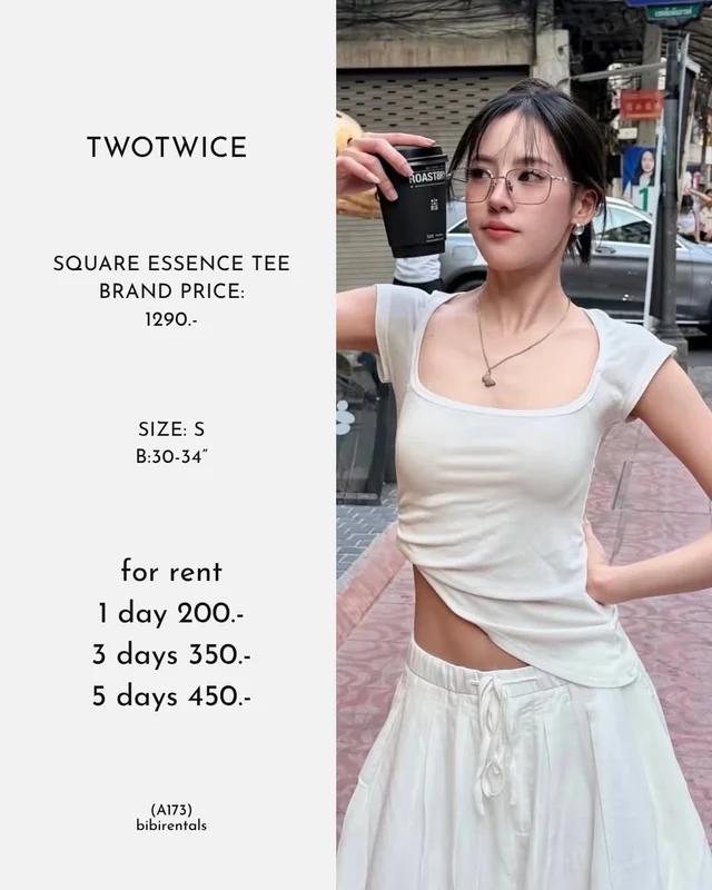 TWOTWICE SQUARE ESSENCE TEE เฉพาะเสื้อ Size S