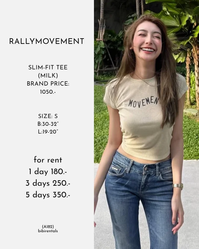 เสื้อ RALLYMOVEMENT Slim Fit Tee Milk