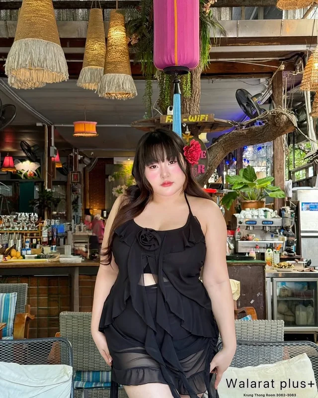 Walrarat Plus Size ชุดเซ็ตเซ็กซี่ดอกกุหลาบ thumbnail 5