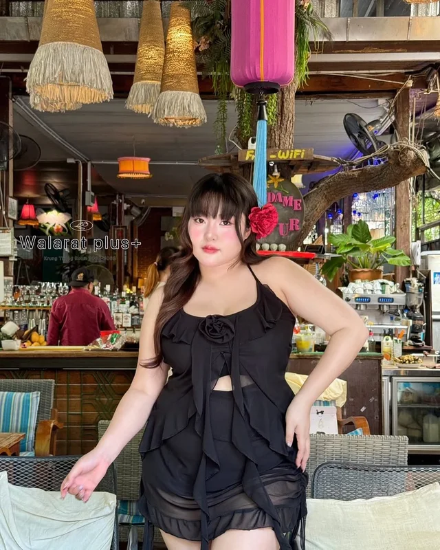 Walrarat Plus Size ชุดเซ็ตเซ็กซี่ดอกกุหลาบ thumbnail 4