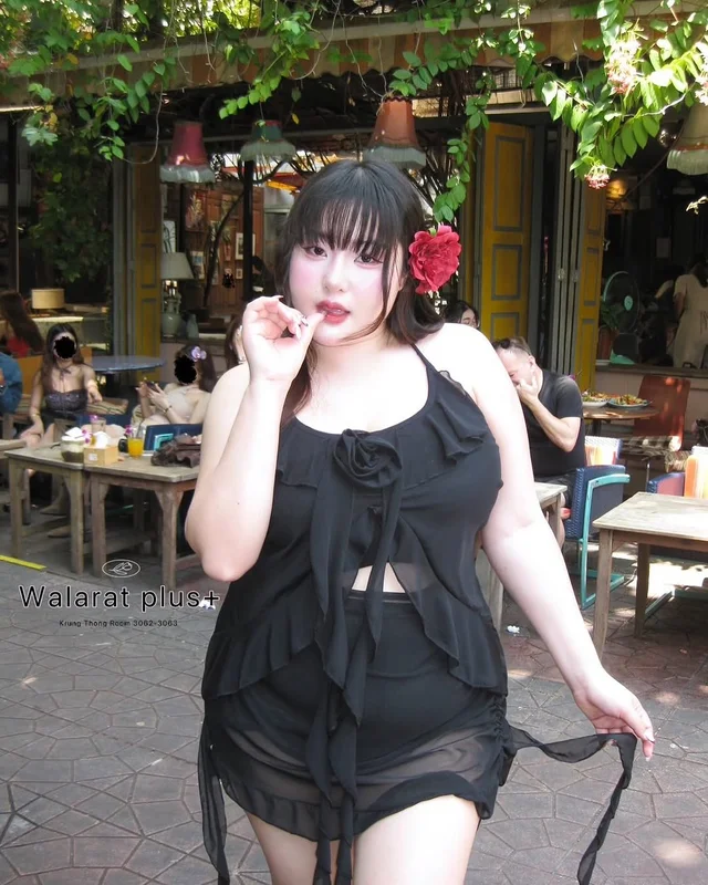 Walrarat Plus Size ชุดเซ็ตเซ็กซี่ดอกกุหลาบ thumbnail 3