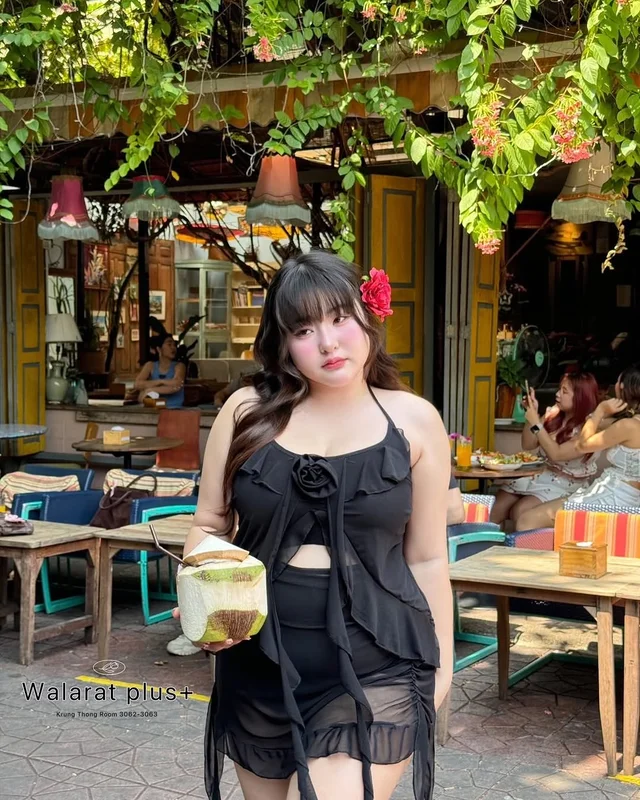 Walrarat Plus Size ชุดเซ็ตเซ็กซี่ดอกกุหลาบ thumbnail 6