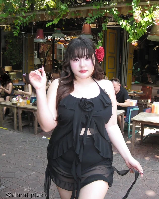 Walrarat Plus Size ชุดเซ็ตเซ็กซี่ดอกกุหลาบ (alternate)