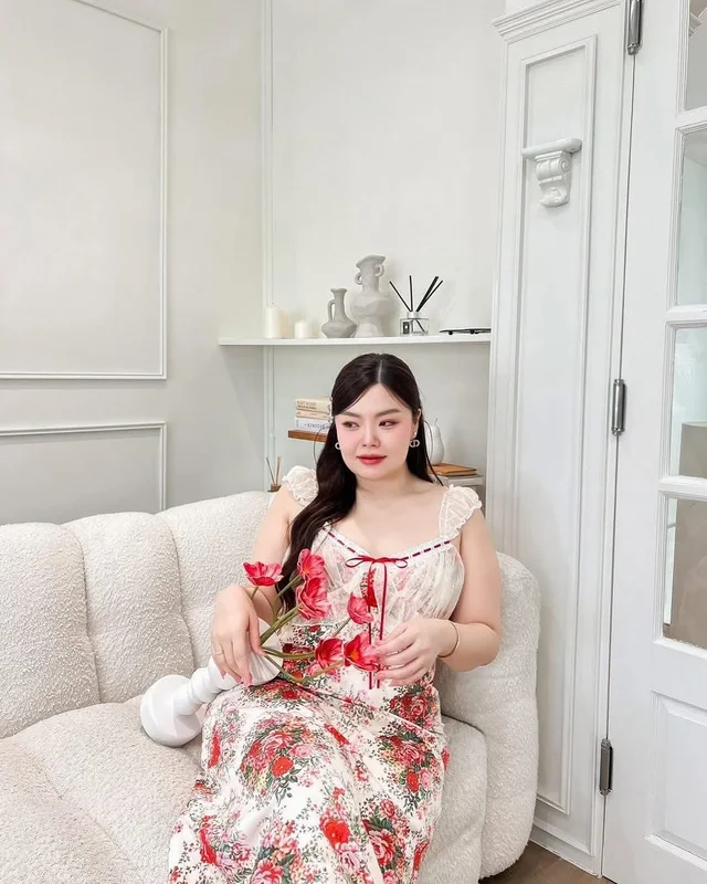 Lalamer เดรสเข้ารูปลายดอกไม้ Plus Size thumbnail 10
