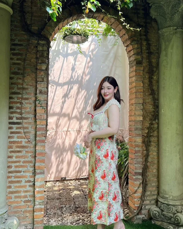 Lalamer เดรสเข้ารูปลายดอกไม้ Plus Size thumbnail 3
