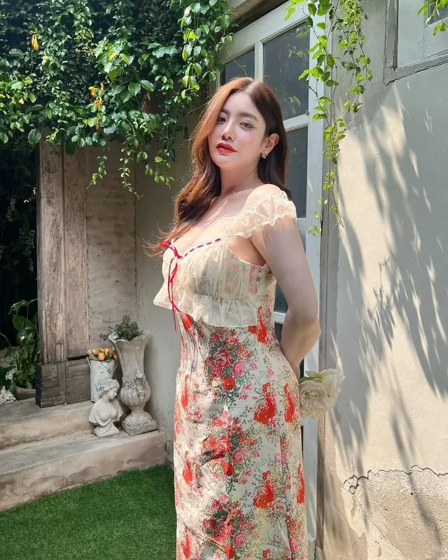 Lalamer เดรสเข้ารูปลายดอกไม้ Plus Size thumbnail 2