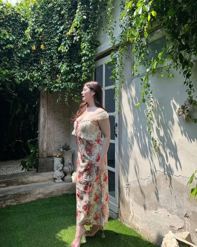 Lalamer เดรสเข้ารูปลายดอกไม้ Plus Size thumbnail 4
