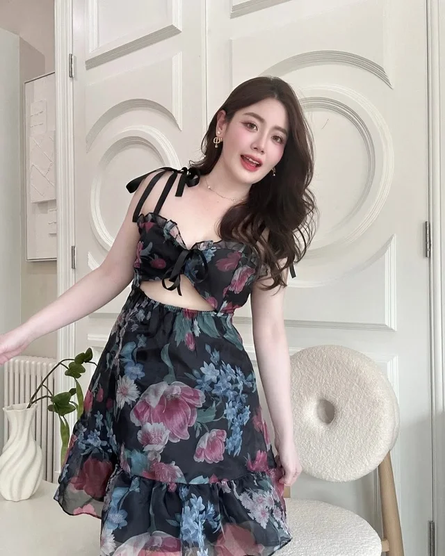 Lalamer เดรสลายดอกไม้ Plus Size thumbnail 2