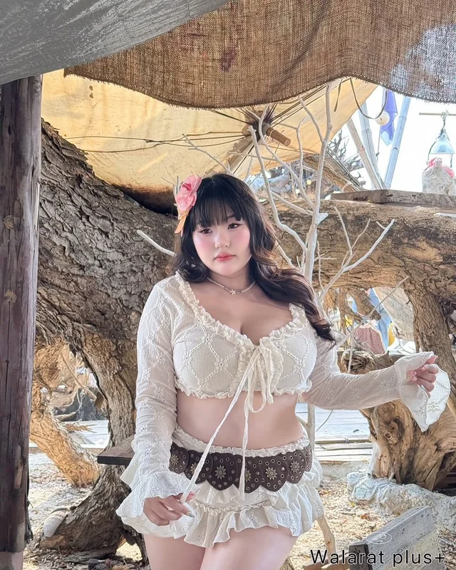 ชุดเซ็ตระบายลูกไม้ Walarat Plus Size อก 38 46 thumbnail 4