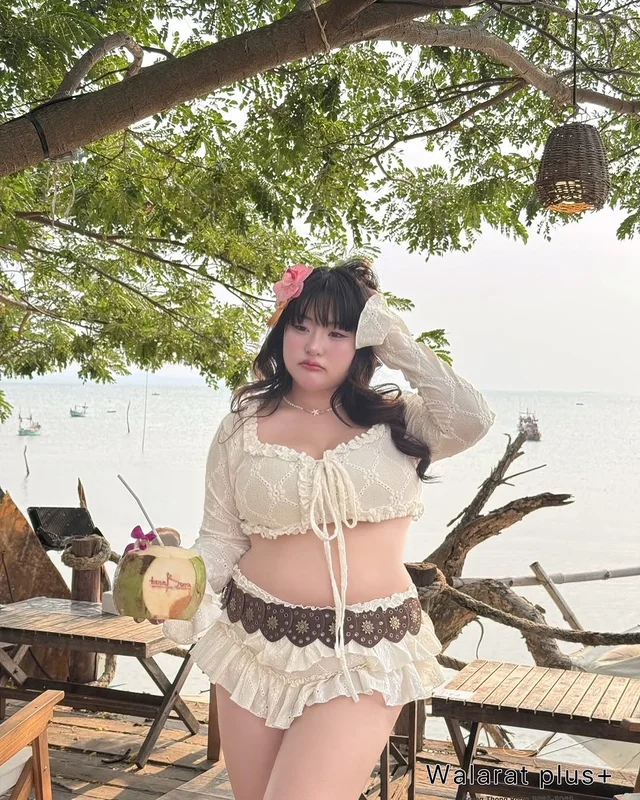 ชุดเซ็ตระบายลูกไม้ Walarat Plus Size อก 38 46 thumbnail 6