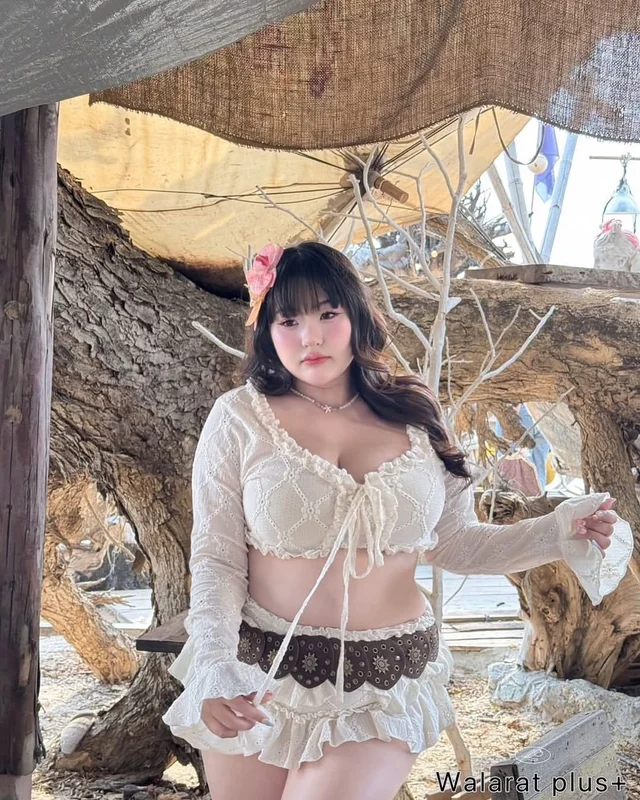 Walaratplussize ชุดเซ็ตผ้าแต่งระบายสไตล์ลอยทะเล thumbnail 7