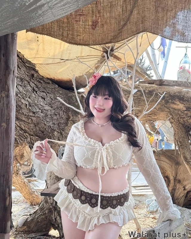 Walaratplussize ชุดเซ็ตผ้าแต่งระบายสไตล์ลอยทะเล thumbnail 5