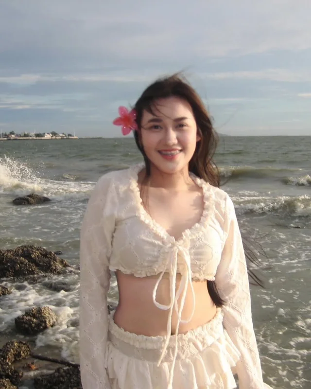 Walaratplussize ชุดเซ็ตผ้าแต่งระบายสไตล์ลอยทะเล thumbnail 4