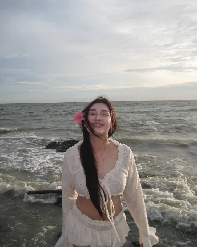 Walaratplussize ชุดเซ็ตผ้าแต่งระบายสไตล์ลอยทะเล thumbnail 2