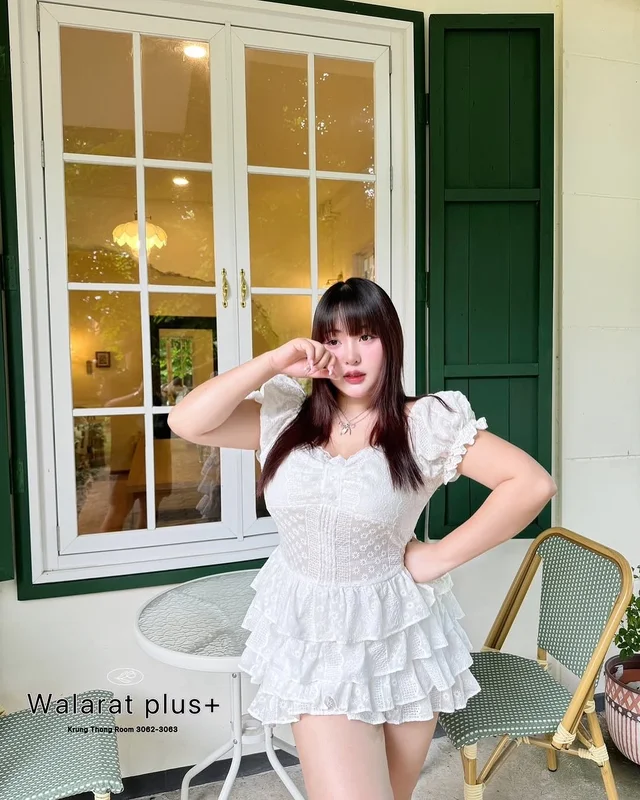 ชุดเดรสสาวอวบ Walarut ทรงตุ๊กตาสีขาว thumbnail 3