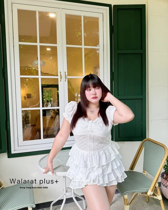 ชุดเดรสสาวอวบ Walarut ทรงตุ๊กตาสีขาว thumbnail 4