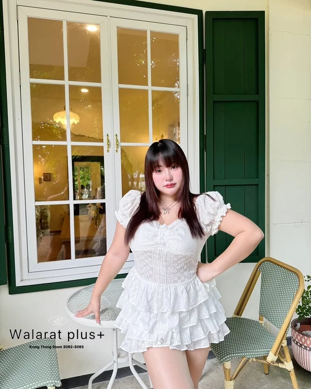 ชุดเดรสสาวอวบ Walarut ทรงตุ๊กตาสีขาว thumbnail 5