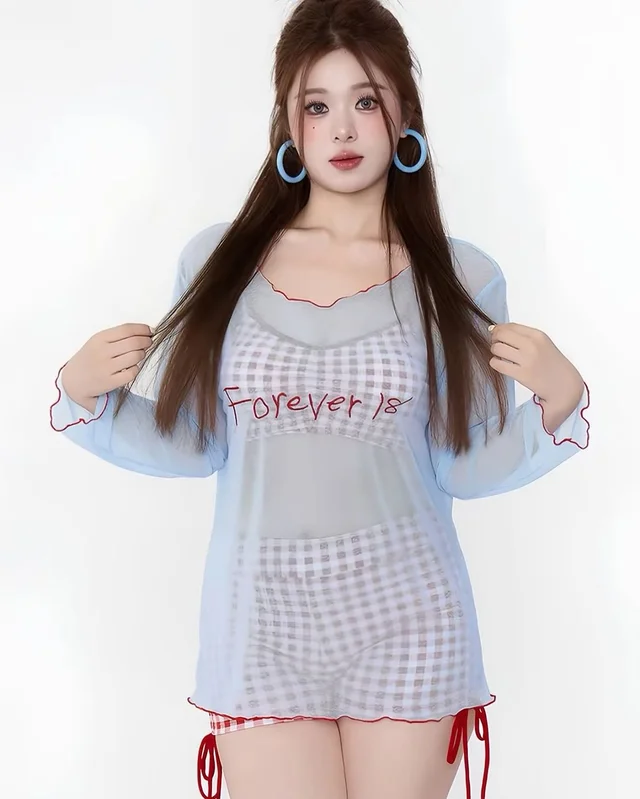 ชุดว่ายน้ำบิกินี่พร้อมเสื้อคลุม thumbnail 5