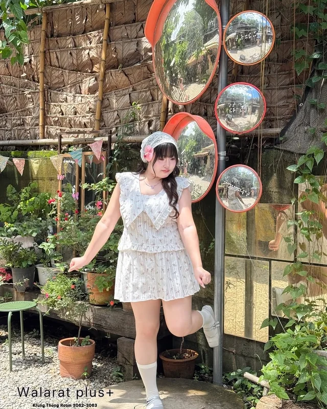 ชุดเซ็ตเสื้อกระโปรงผ้าฉลุลายดอกไม้ Walaratplus thumbnail 7