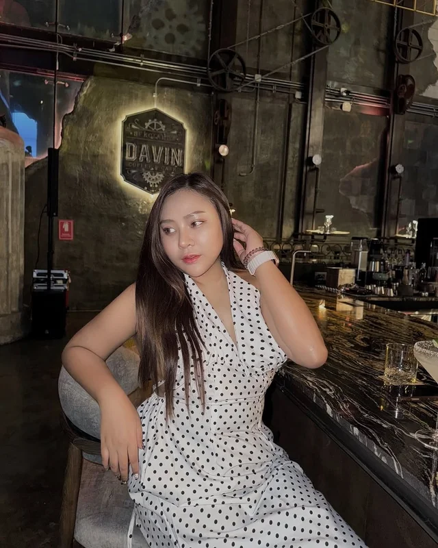 เดรส Polka Dot allaboutbit สาวอวบ Long Dress thumbnail 3