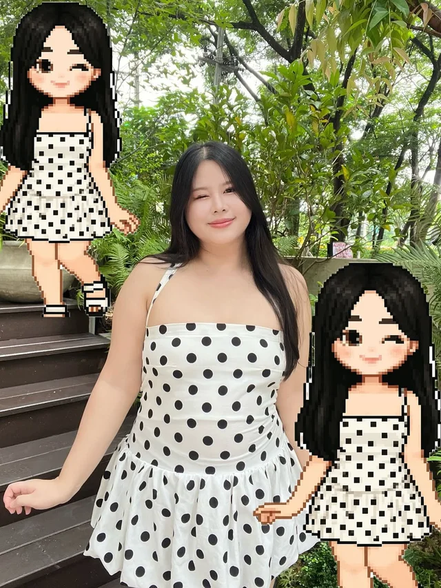 มินิเดรส Polka Dot สีขาวดำ September 22 store