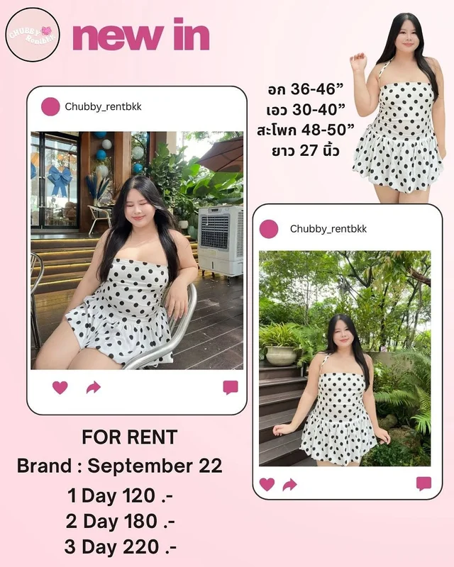มินิเดรส Polka Dot สีขาวดำ September 22 store