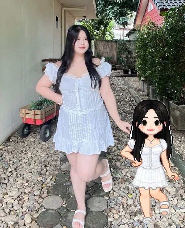 Princess Set ลูกไม้สีขาว walaratplussize